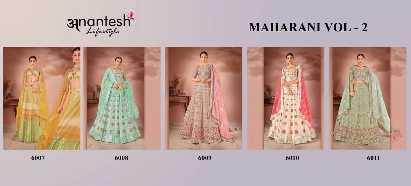 Anantesh Maharani Vol 2 Premium Net / Georgette Wholesale Lehenga Catalog — Wholesale Lehenga, MPA wholesale from Surat — view 5